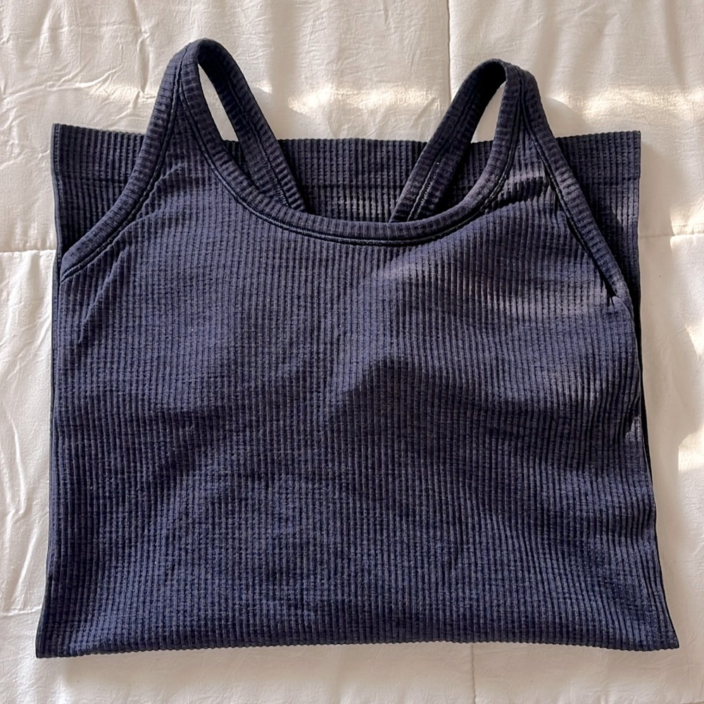 Lululemon Dark-Blue Ribbed Tank